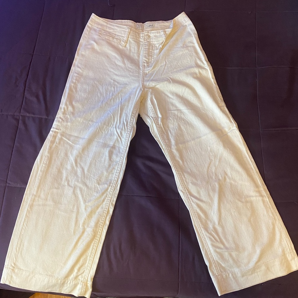 Crème Cotton Flare Trousers